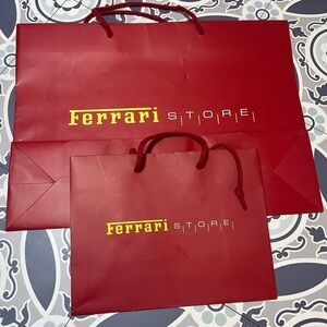 Ferrari Store Red and Yellow Gift Bags